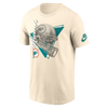 Miami Dolphins Rewind Essential Cotton T-Shirt - Beige