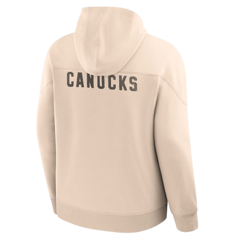 Vancouver Canucks Vintage Lace Hoodie Skate Logo - Cream