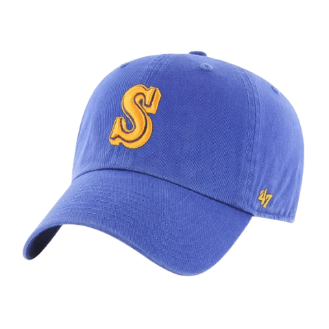 Seattle Mariners 47 Clean Up Hat Cooperstown Logo - Blue