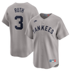 New York Yankees Babe Ruth Nike Road Limited Jersey - Grey