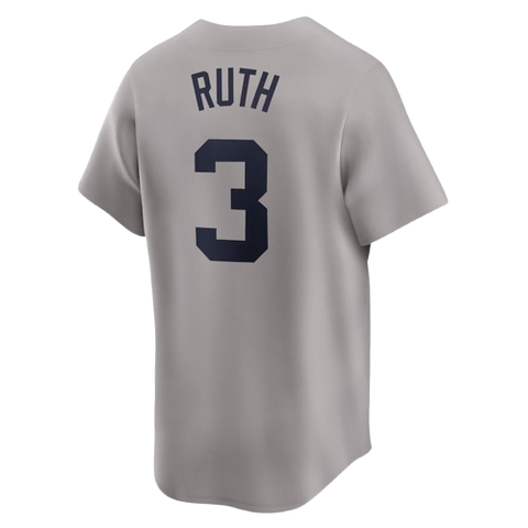 New York Yankees Babe Ruth Nike Road Limited Jersey - Grey