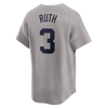 New York Yankees Babe Ruth Nike Road Limited Jersey - Grey