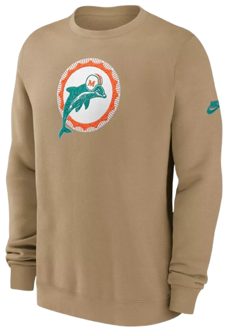 Miami Dolphins Vintage Logo Nike Pullover Sweatshirt - Tan