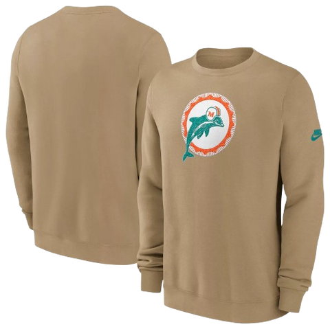 Miami Dolphins Vintage Logo Nike Pullover Sweatshirt - Tan