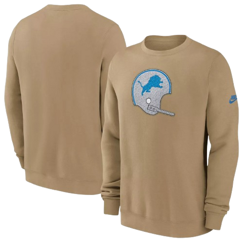 Detroit Lions Vintage Logo Nike Pullover Sweatshirt - Tan