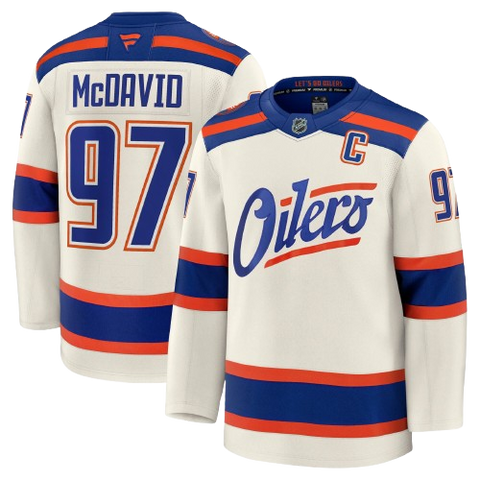 Connor McDavid Edmonton Oilers Fanatics Premium Jersey Alternate - Cream