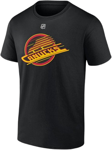 Vancouver Canucks Elias Pettersson #40 Skate Logo Player Tee - Black