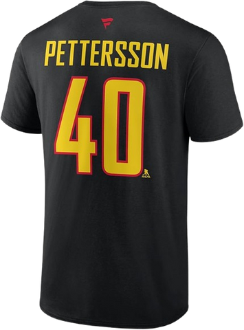 Vancouver Canucks Elias Pettersson #40 Skate Logo Player Tee - Black