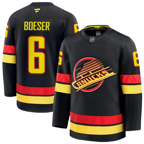 Brock Boeser Vancouver Canucks Fanatics Premium Jersey Skate Logo - Black