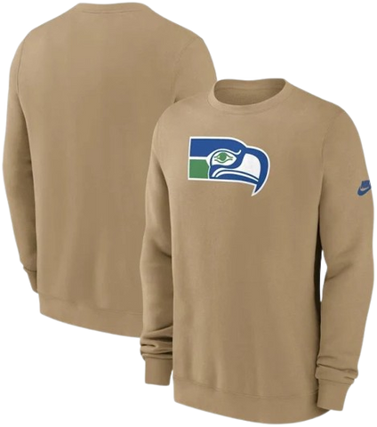 Seattle Seahawks Vintage Logo Nike Pullover Sweatshirt - Tan