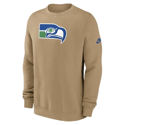 Seattle Seahawks Vintage Logo Nike Pullover Sweatshirt - Tan